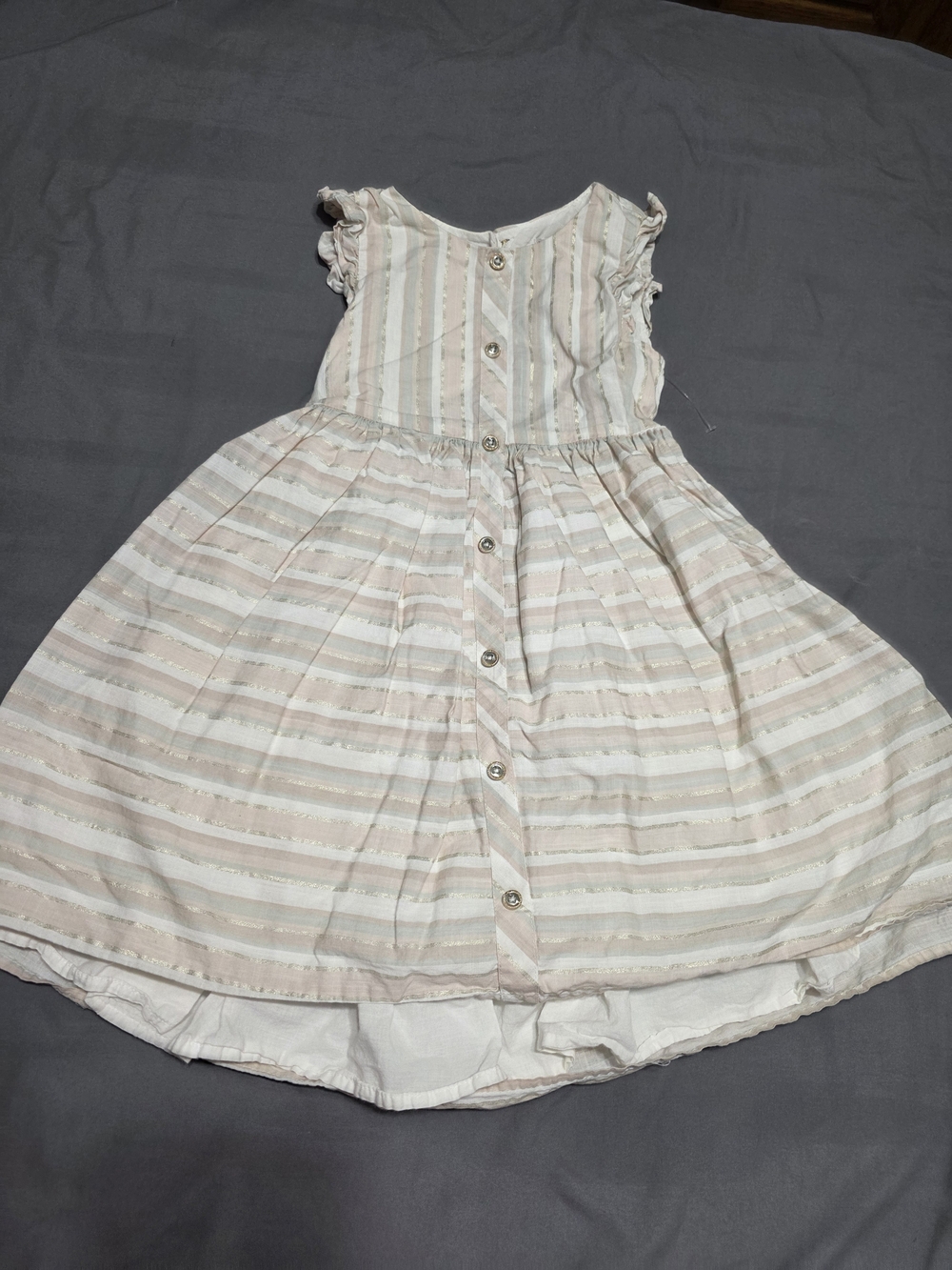 Max Studio Pink and Cream Striped Button-Front Dress
